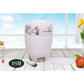 Haonai 450ml 15OZ Thermal Insulated Double Wall Cup Travel Mug With Silicone Lid